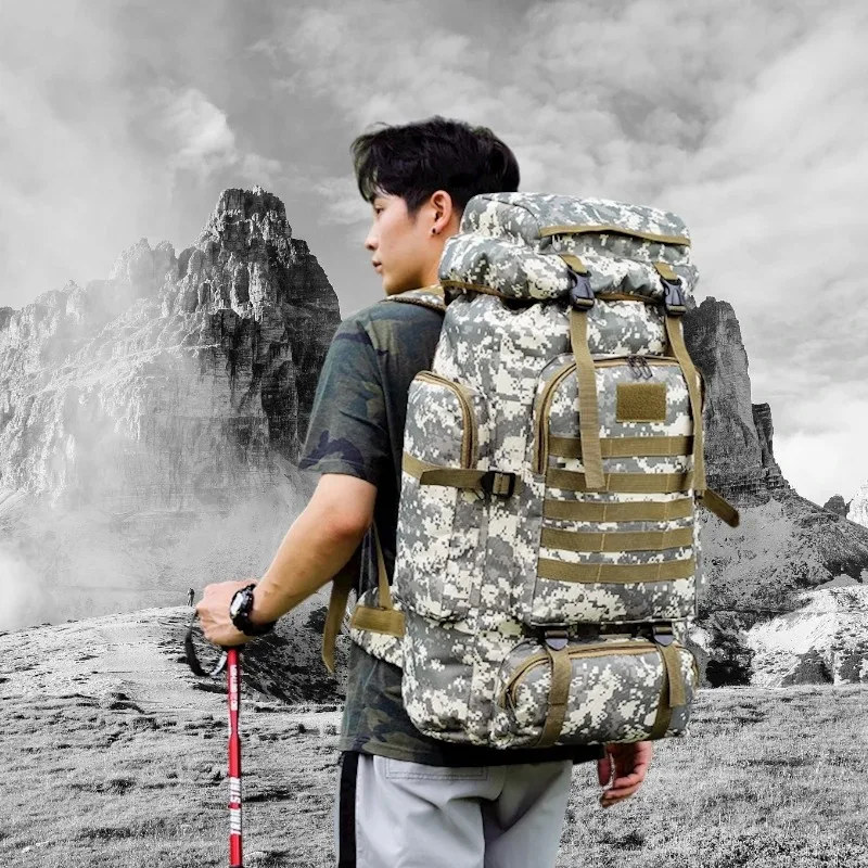80L 900D Oxford Large Capacity Backpack Waterproof Military Tactical Sports Camping Hiking Trekking Fishing Hunting Bag