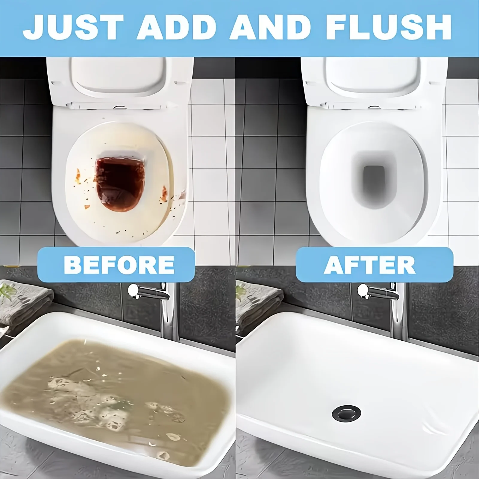 Powerful Drain Dredging Powder Odorless Formula Kitchen Sink & Pipe Cleaner Fast Dissolving Hair Grease for Bathroom Toilet view 4