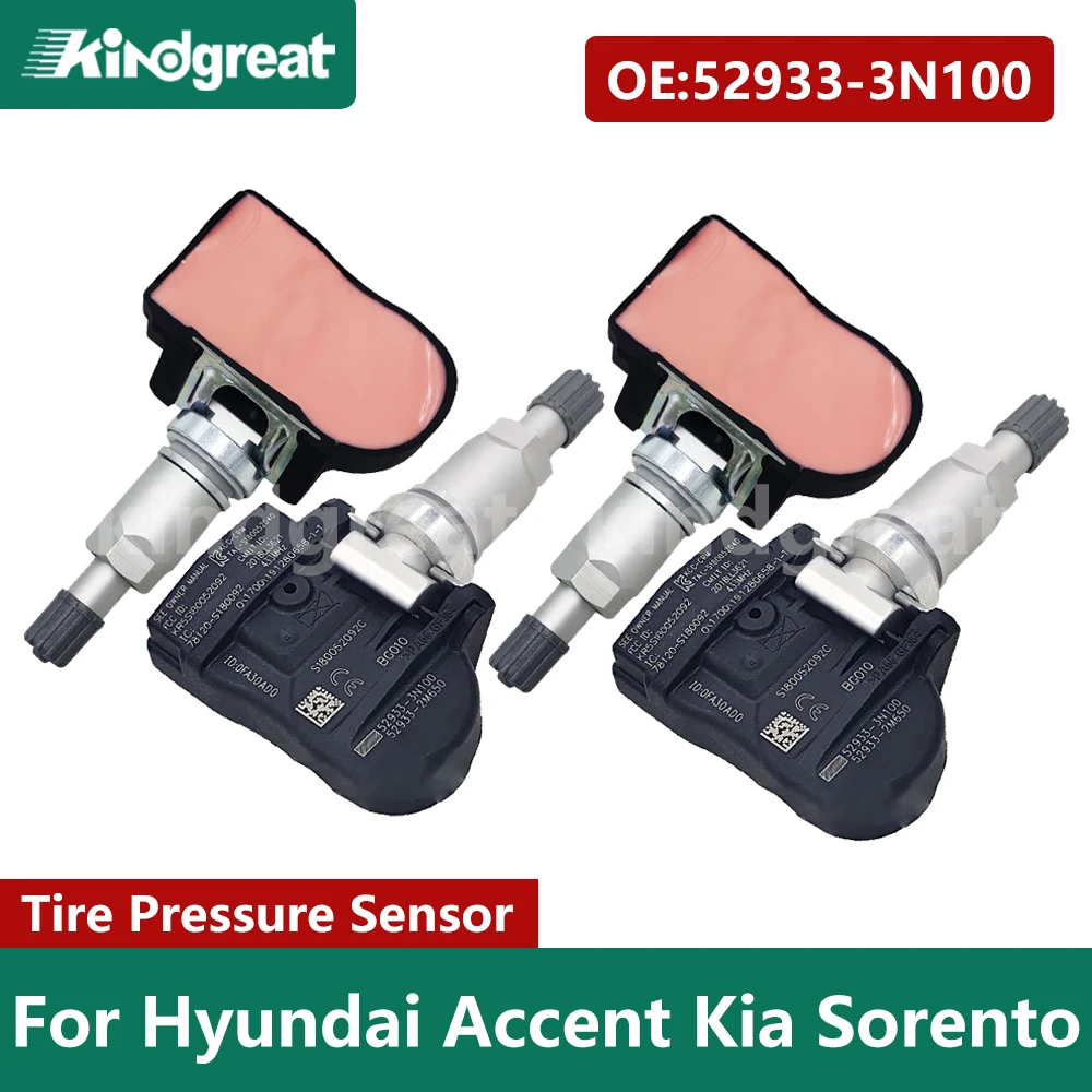 4PCS/Lot 52933-3N100 TPMS Tire Pressure Monitor Sensor 529333N100 For Hyundai Accent Kia Sorento