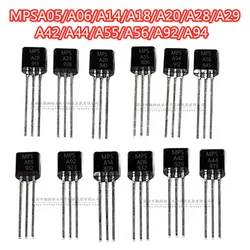 10PCS Crystal triode MPSA05 MPSA06 MPSA14 MPSA18 MPSA20 MPSA28 MPSA29 MPSA42 MPSA44 MPSA55 MPSA56 MPSA92 MPSA94 TO-92 NPN/PNP