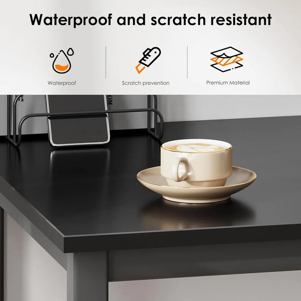 مكتب كمبيوتر صغير مقاس 31.5 بوصة، طاولة كتابة للمساحات الصغيرة، طاولة دراسة للطلاب، مكتب كمبيوتر محمول باللون الأسود