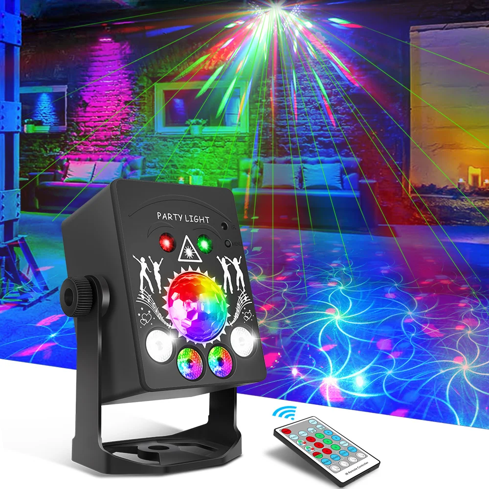 LED Stage Party Lights DJ Disco Beam Scanner Light 4IN1 RGB Flash Strobe Effect Lighting For Party Bar Wedding Decorations Lamp