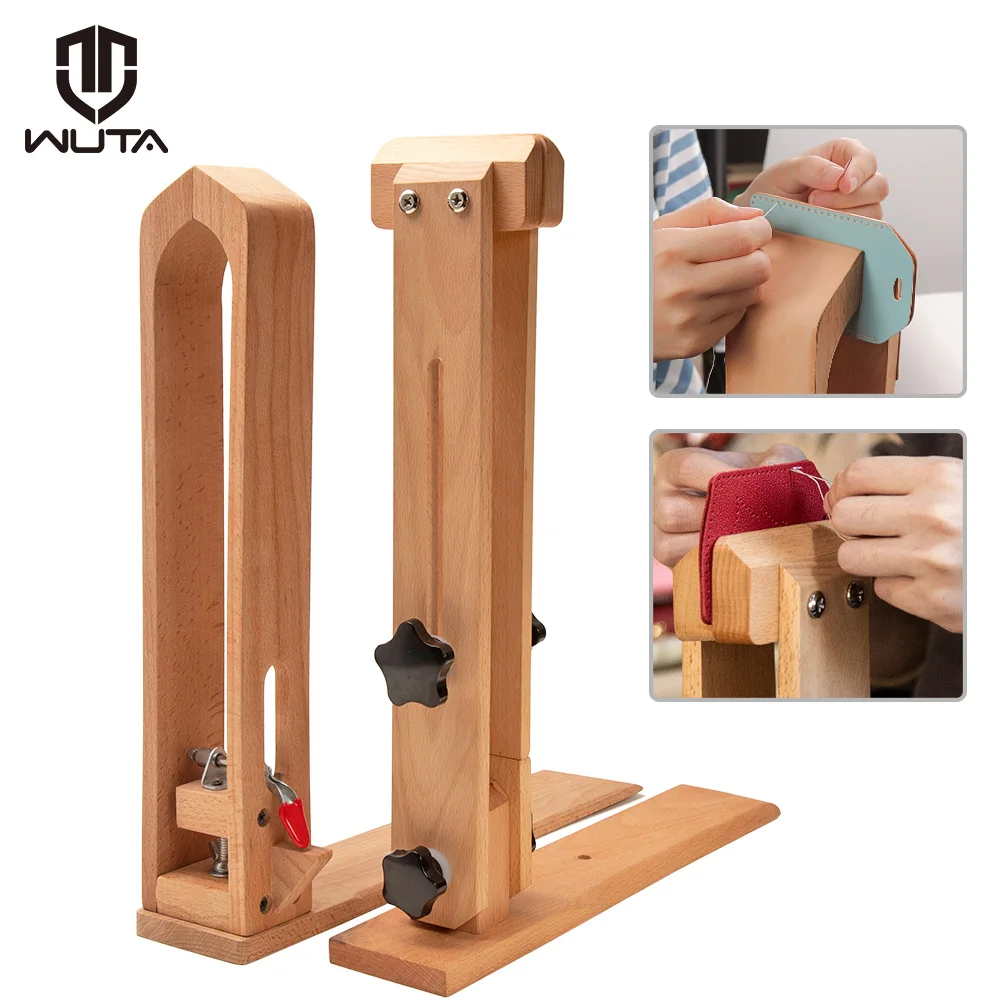 

WUTA кожаная строчка пони, ручная строчка, лошадь, стол, настольный зажим для шитья своими руками, рабочие инструменты для рукоделия, буковое дерево с/2 шт., кожа