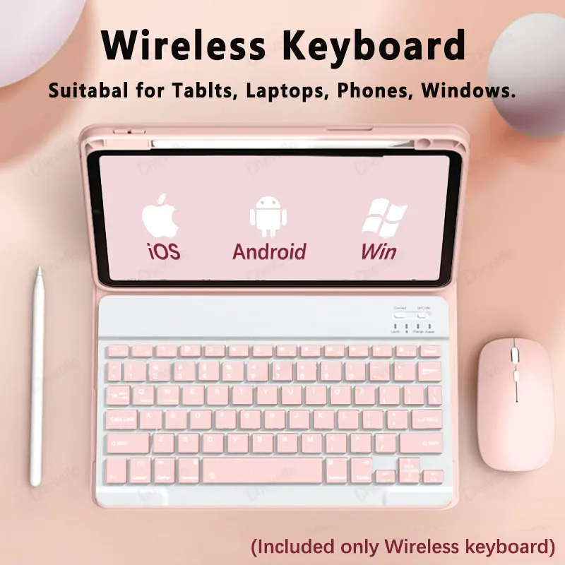 

Wireless Bluetooth-compatible Keyboard For Android iOS Tablet Ultra-Thin 78 Keys Rechargeable Portable Compact Design for iPad