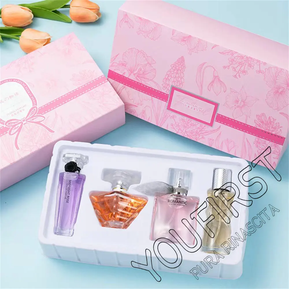 Coffret cadeau de luxe pour femme, parfum de marque, parfum durable, nouilles, vaporisateur de parfum floral original, 105ml, ensemble de 4 pièces