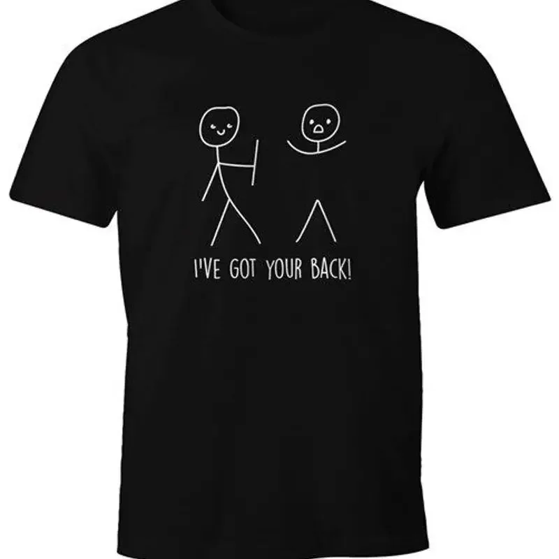 Mens I've Got Your Back Sticky Man Fun Shirt Moonworks®