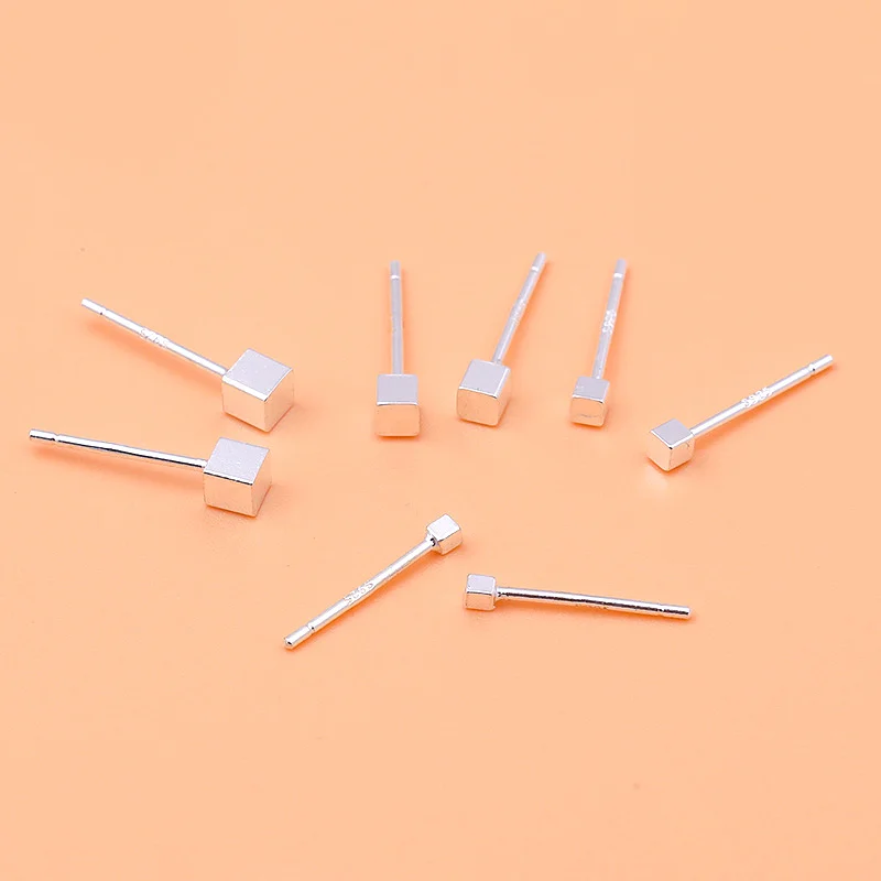 5pair S925 sterling silver ear stick, square ear stud, ear stick, ear bone stud, Korean version of simple wild ear jewelry