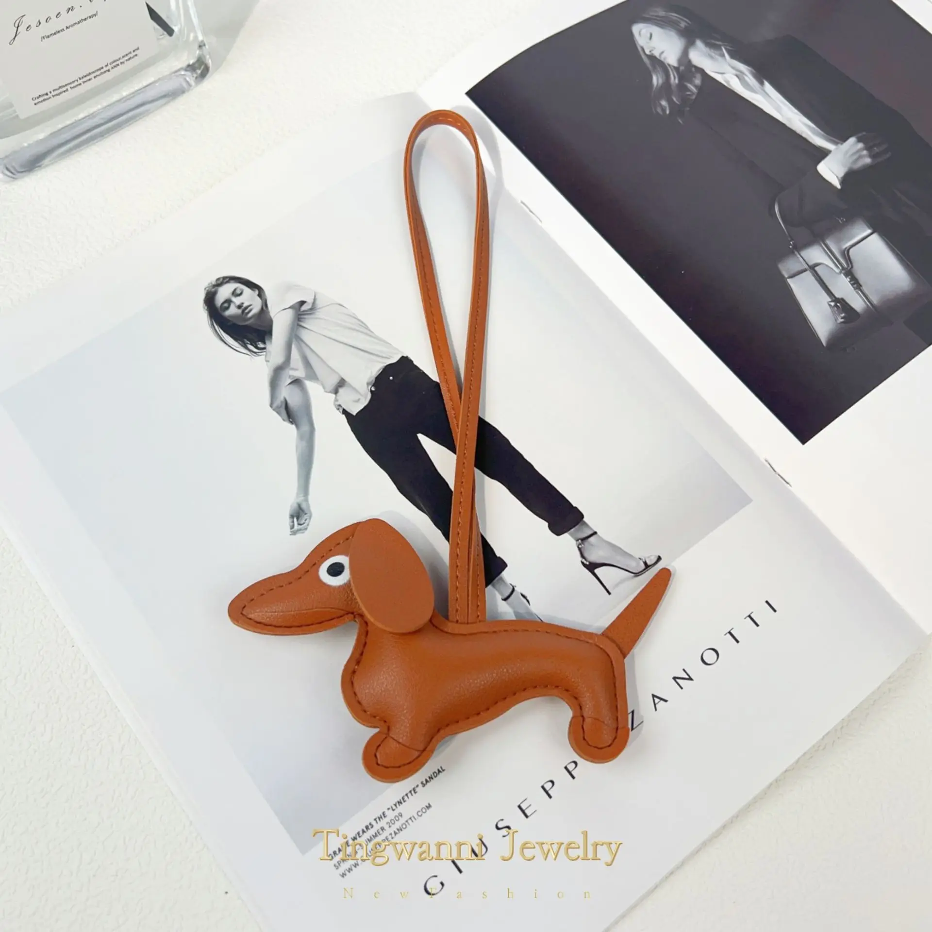 Desenhos animados Animal Forma Saco Charme, Mão Corda Saco Charme, presunto Cão, Presentes Decorativos, Novo