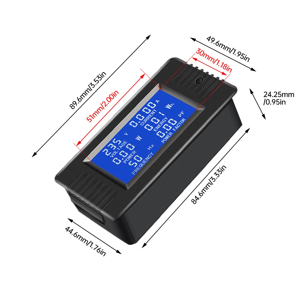 AC 80-260V 32A /63A_Digital LCD Display Voltmeter Ammeter Wattmeter Power Energy Meter 110V 220V Volt Tester Coil