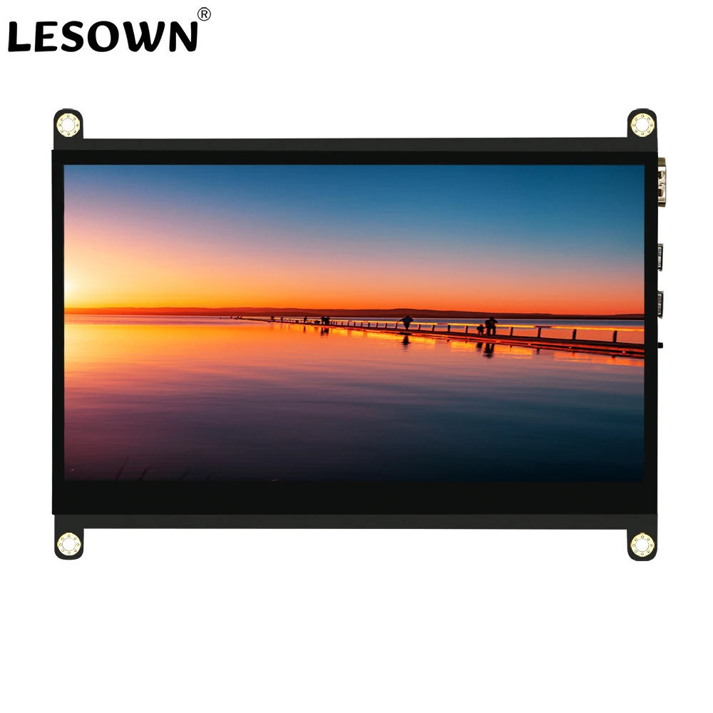 LESOWN mini HMDI USB Small Touchscreen 7 IPS 1024x600 LCD Panel Display with Stereo Speaker for Raspberry Pi 4