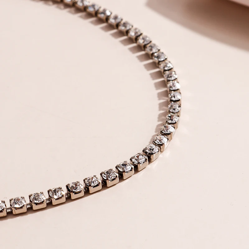 Aihua Sexy Halsband Iced Out Tennis Kette Halskette Für Frauen Luxus Cubic Zirkon Kristall Kurze Hiphop Hals Zubehör Schmuck – Detail 7
