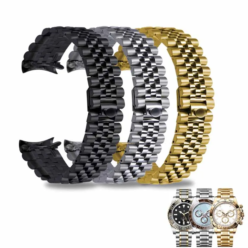 19mm 20mm 21mm Jubilee Arc Curved Watchband For Sub GMT Yacht Daytona Men's strap Luxury Braceclet chain Replacement Accessories