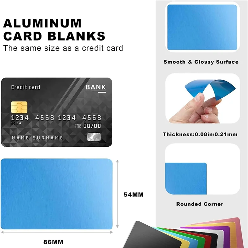 AEE7-Laser Engraving Blanks, For CNC Engraving, Laser Crafting, Multipurpose Metal Business Cards. DIY Gift Cards