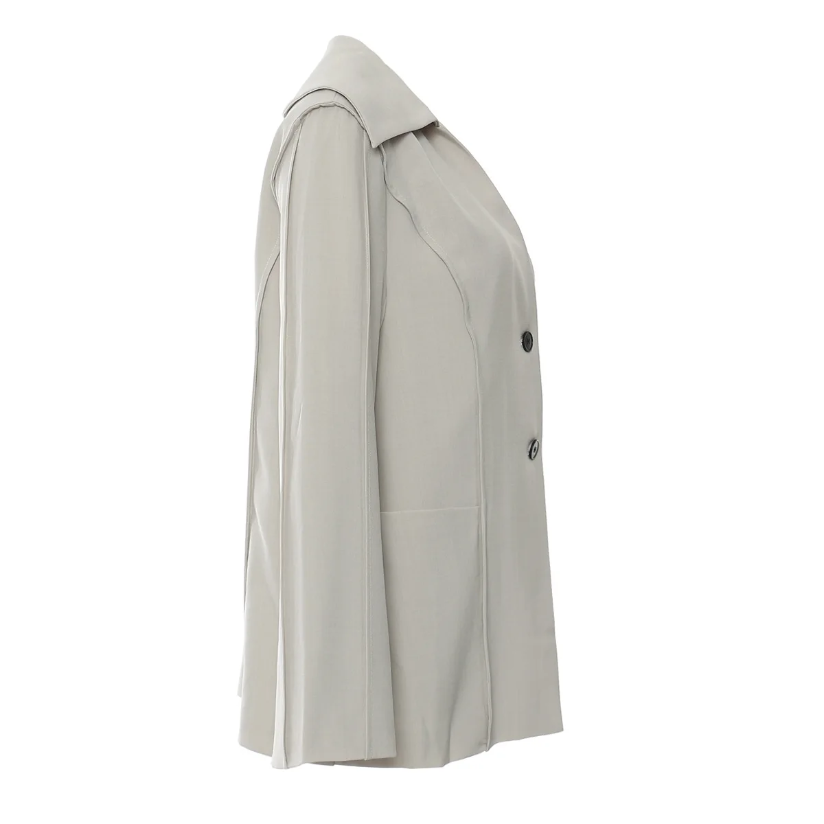 Autumn Women's Loose-Fit Blazer Coat with Waist Drawstring Tailored Sailor collar Long Sleeve Solid Color Blazer for Office