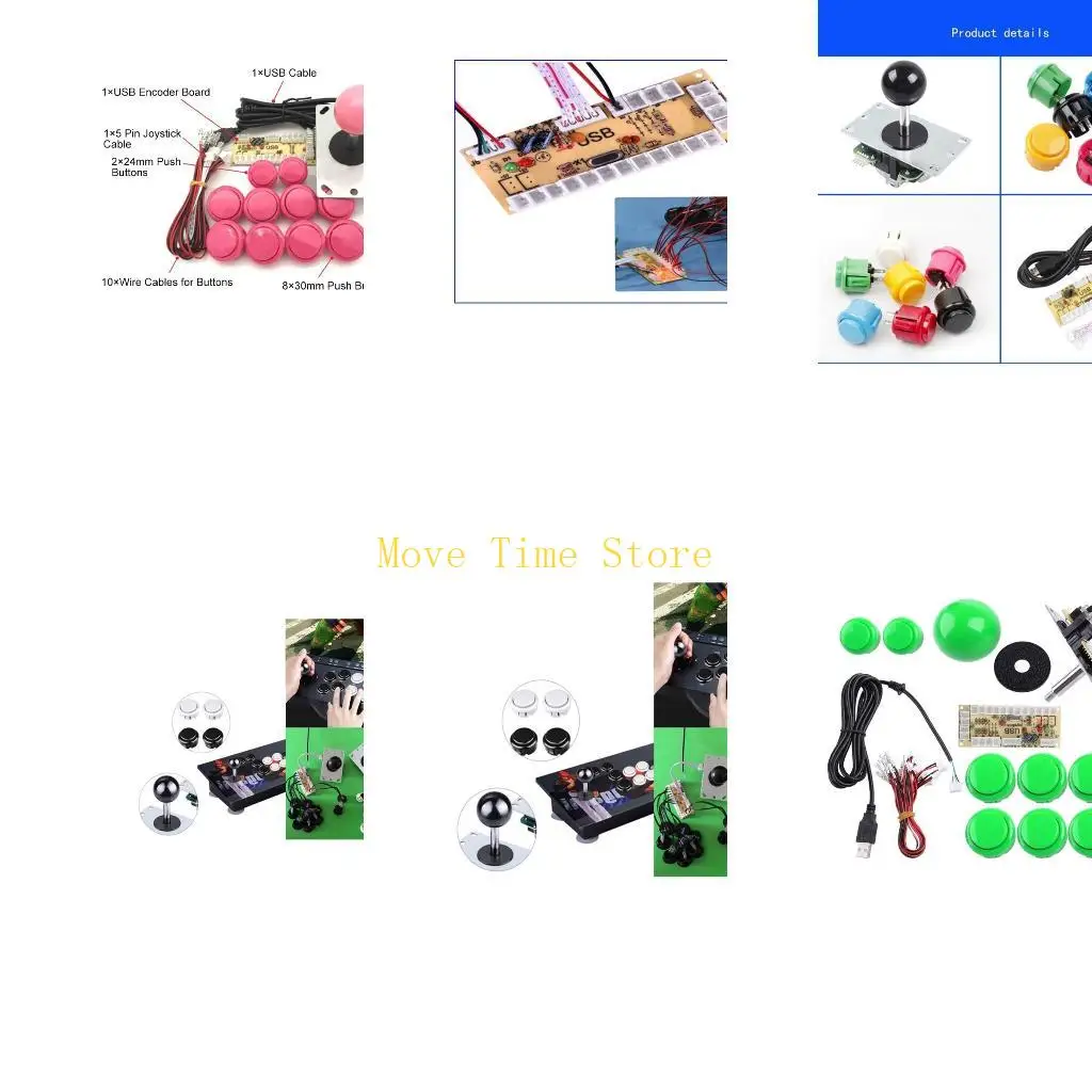 

92ME Pins Joystick SANWA Push Button Delay USB Board Wire Set For PC Raspberry P