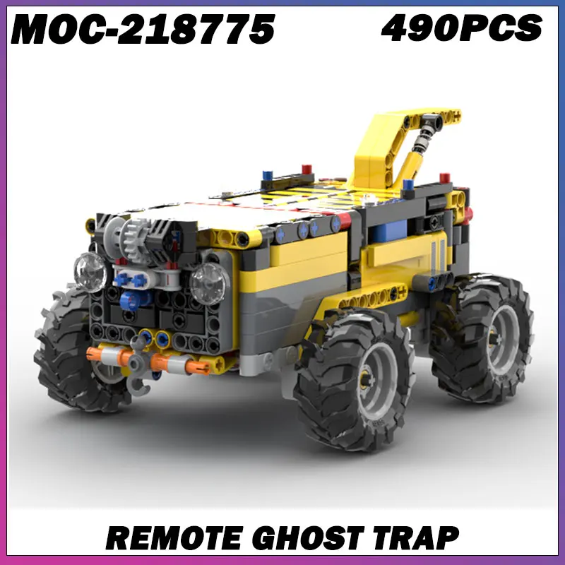 

490 шт. MOC- 218775 Удаленная ловушка для призраков, автомобильные строительные блоки, режим «сделай сам», серия фильмов, сборка мелких частиц, детское игровое здание