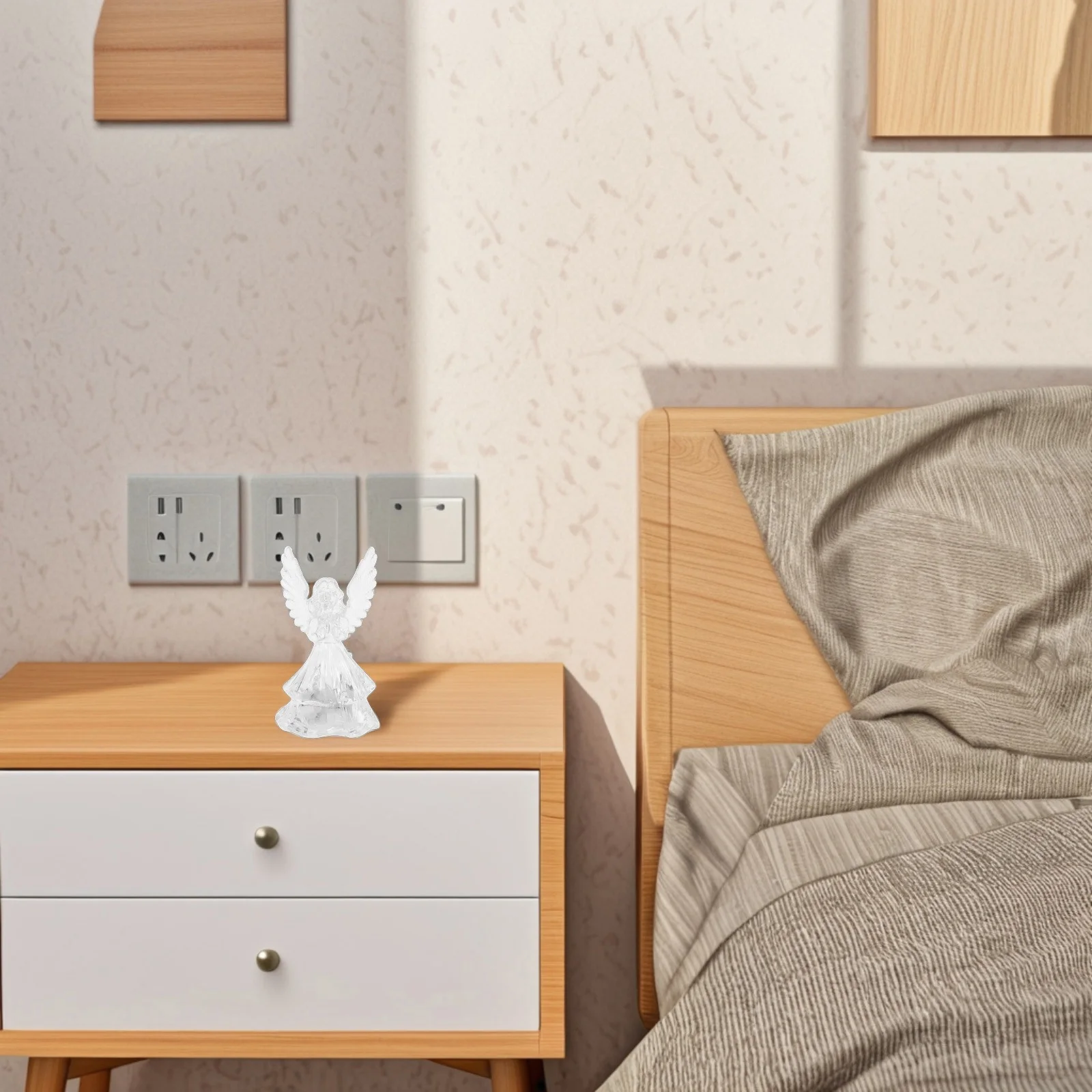 

Small Night Light Cute Angel Shape Led Lamp For Bedroom Bedside Tabletop Decor Room Statue Illumination