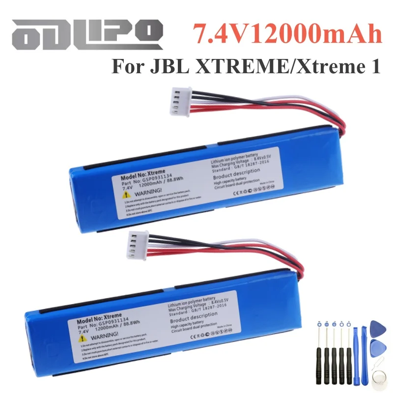 Batería de altavoz GSP0931134 para JBL XTREME / Xtreme 1/Xtreme1, baterías inalámbricas con bluetooth, 7,4 V, 5000/12000mAh