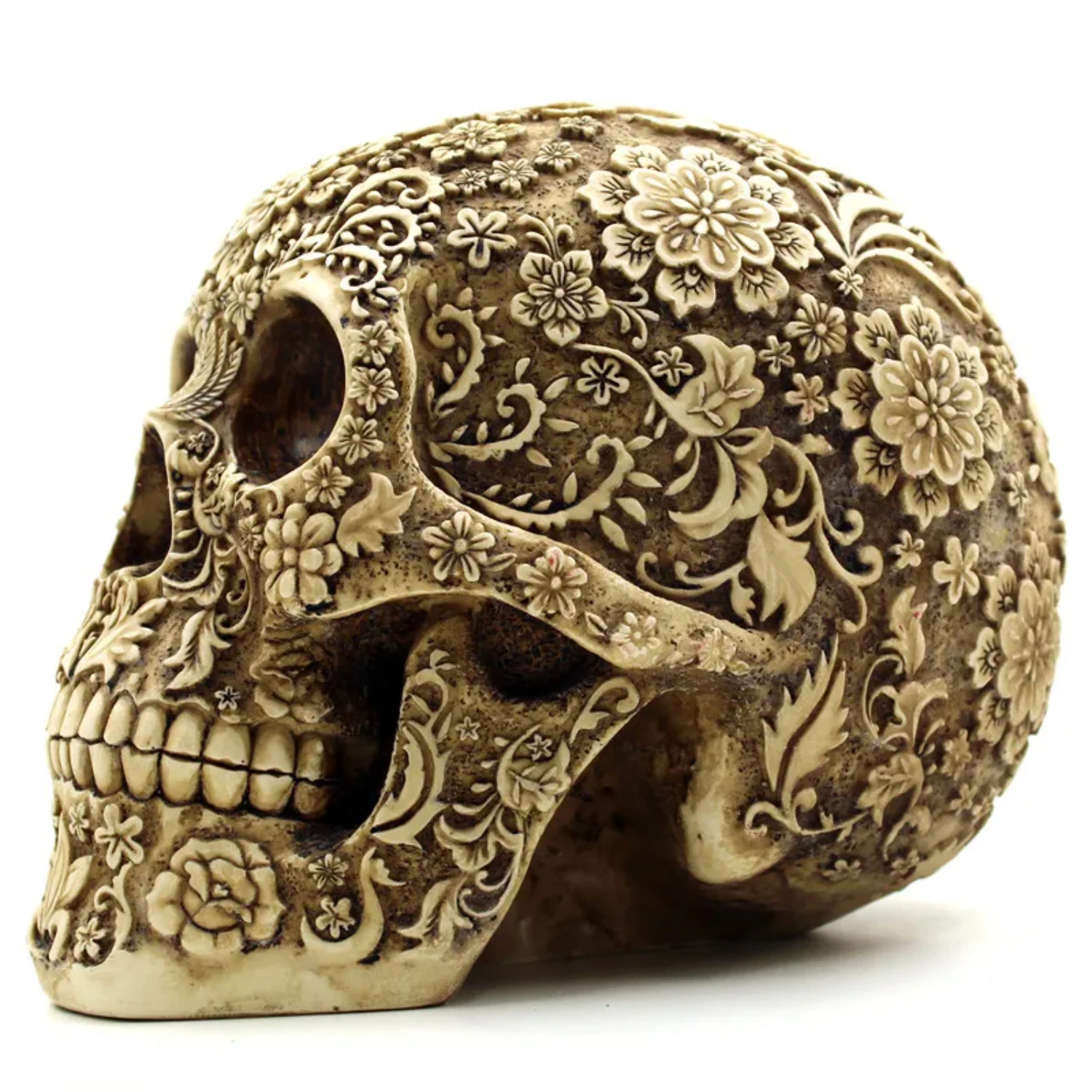 Modern Resin Statue Retro Skull Decor Home Decoration Ornaments Creative Art Carving  Sculptures Skull Model Halloween Gifts