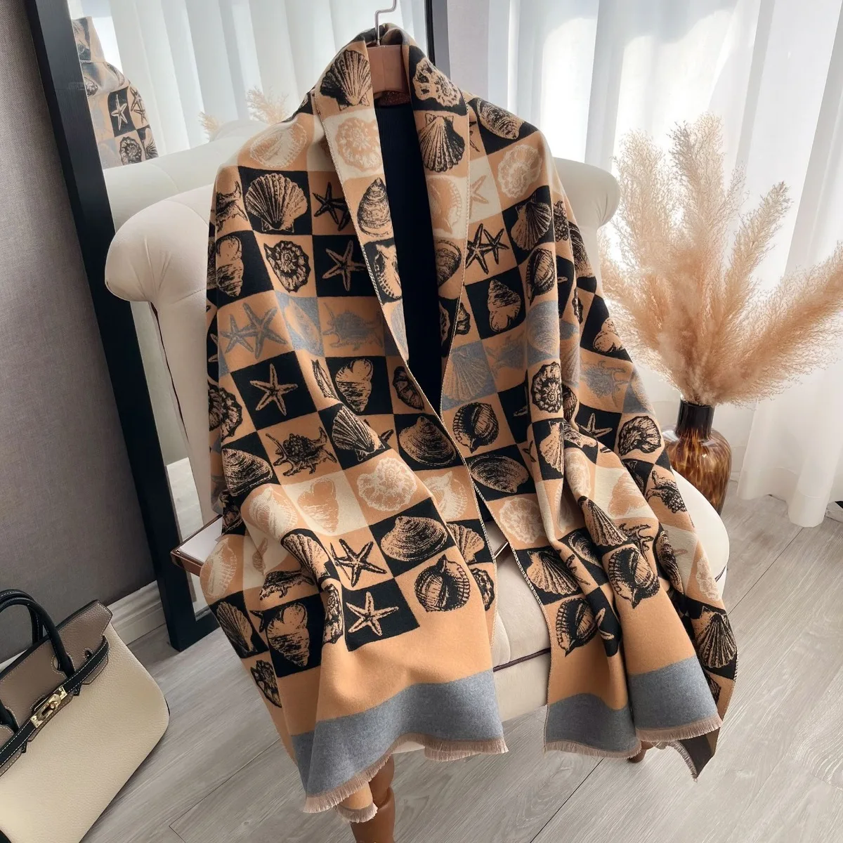 

Print Winter Scarf Women Cashmere Pashmina Shawls and Wraps Bufanda Echarpe Stole Poncho Scarves for Lady