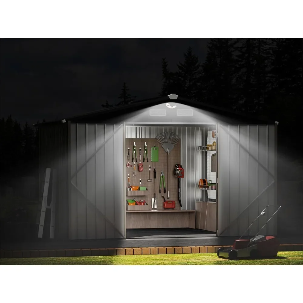 Metal Storage Shed,Outdoor Storage Building 10x8,Large Backyard Sheds with Lockable Doors,Waterproof Outside Storage Sheds