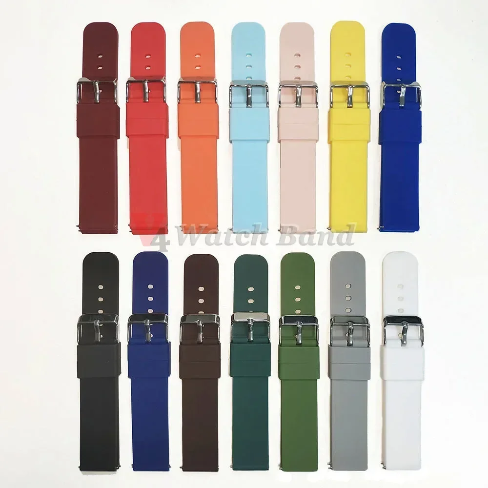 Silicone Watch Straps 18mm 20mm 22mm 24mm for Samsung Galaxy 3/4/5pro for Huawei Watch GT2/3 Bracelet Soft Rubber Band for Seiko