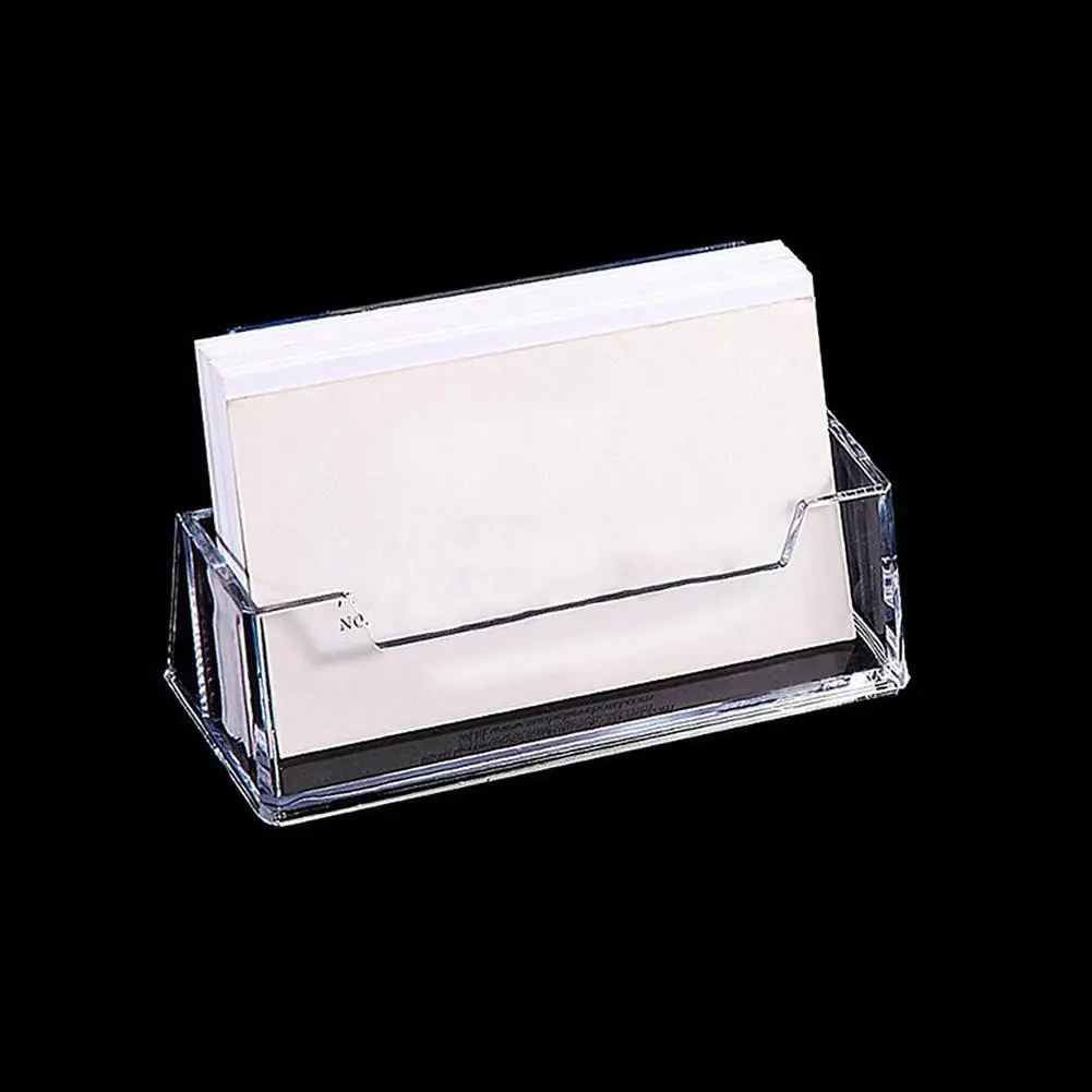 1Pc  New Clear Desk Shelf Box Storage Display Stand Acrylic Plastic Transparent Desktop Business Card Holder Place Card Holder