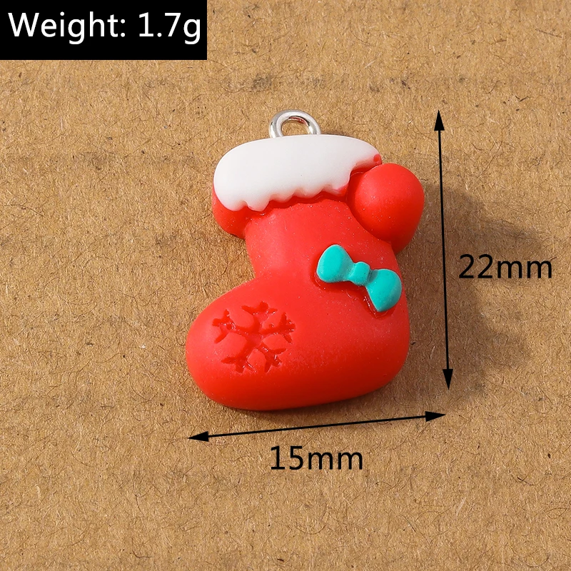 10 Stück Cartoon-Weihnachtsanhänger Schneemann Weihnachtsmann Hirsch Anhänger für die Herstellung von Ohrringen Halsketten DIY Weihnachtsgeschenk Schmuckzubehör – Detail 4