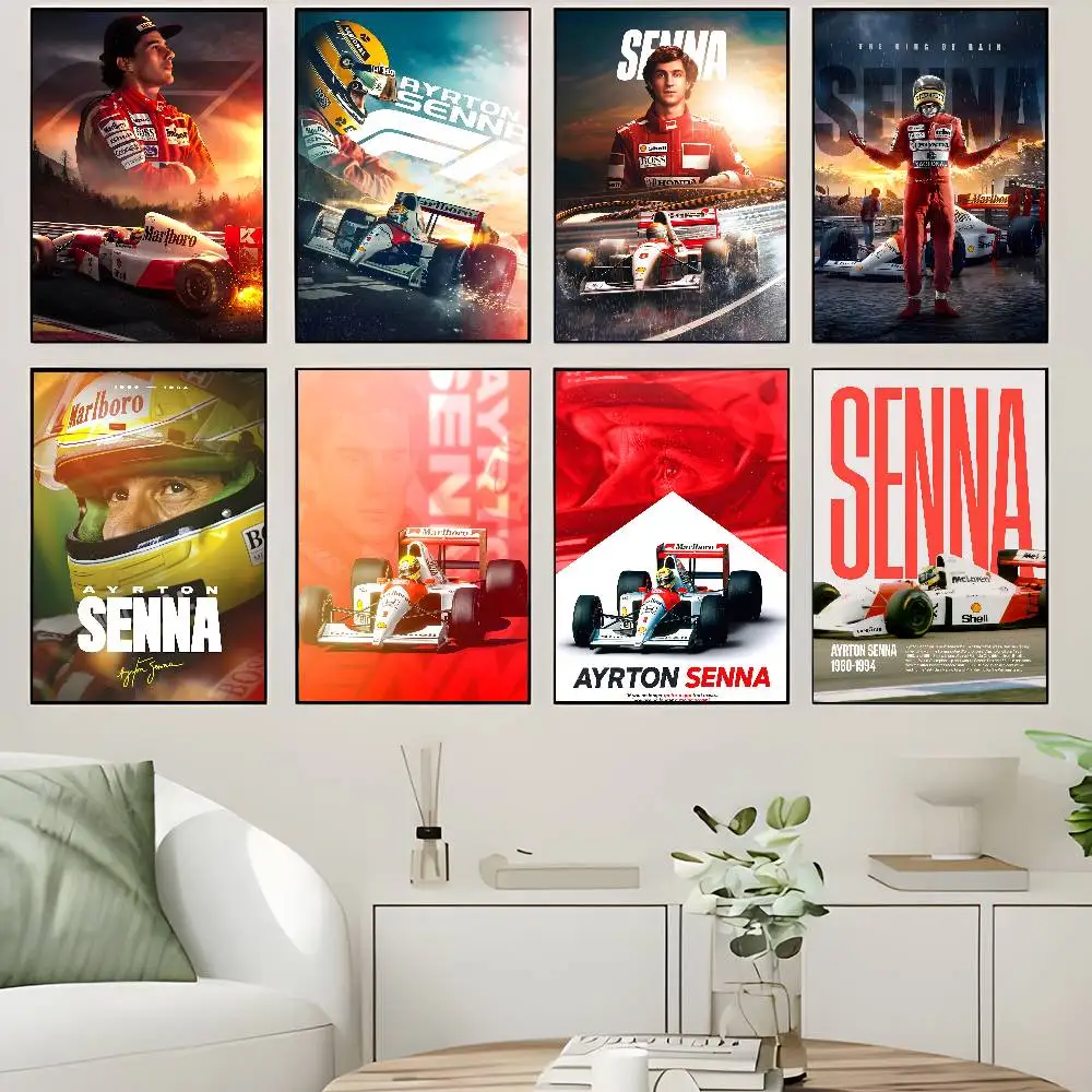 A-Ayrton Senna Classic Vintage Posters HD Quality Wall Art Retro Posters for Home Room Wall Decor