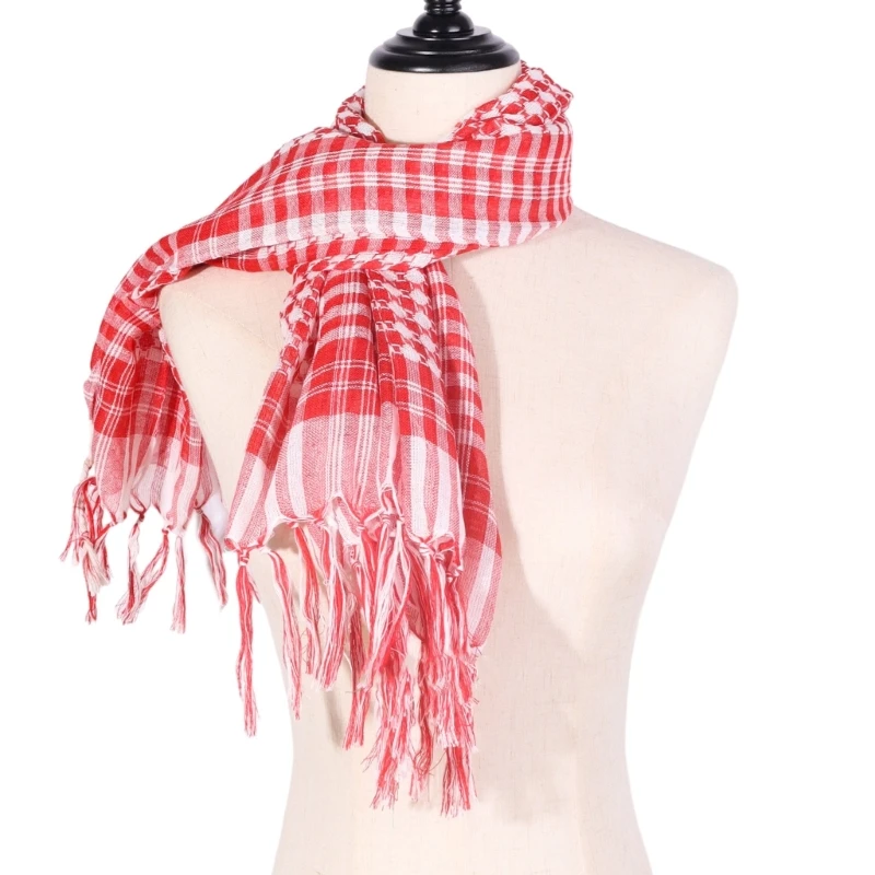 X4YC Gecontroleerd Headwrap Shemagh Sjaal voor moslims Arabische Keffiyeh Hoofddoek voor Arabische Dubai Tactiek Neck