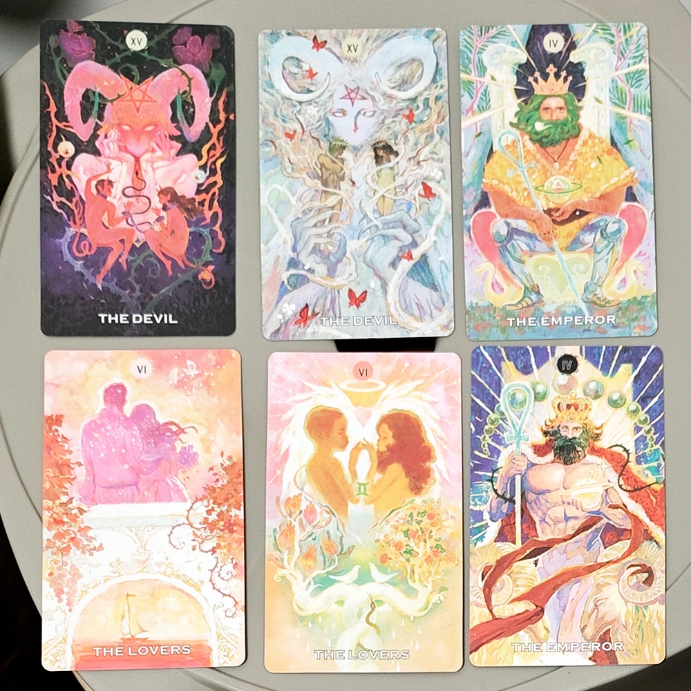 The Whisper of Stars and Garden Tarot Deck 10.3*6cm 78 Pcs Cartoon Tarot Cards Based on Rider Waite System