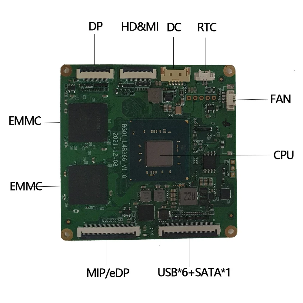 micro motherboard design small slim low power Intel Jasper Lake N5100 N4500 N6000 N5095 core PCBA IOT controller board