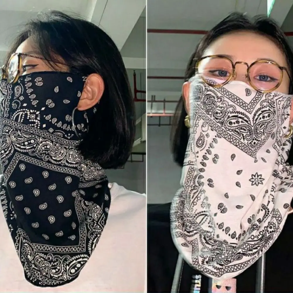 

Sunscreen Face Scarf Summer Ice Silk Mask Hanging Ears Solid Color Sun Protection Face Cover Sunscreen Veil UV Protection