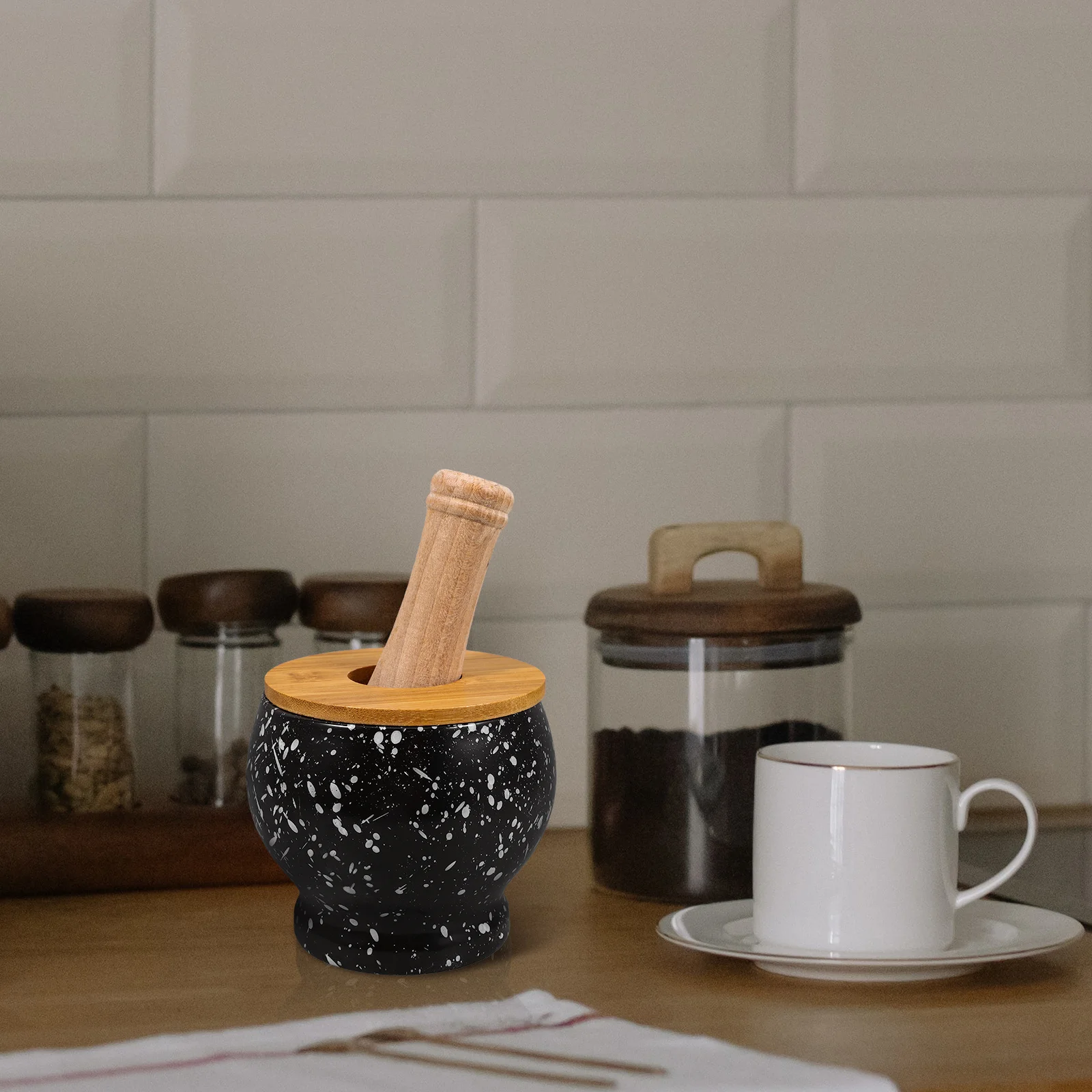 

1Set Ceramic Pestle Set Grinding Bowl for Garlic Ginger Pills Medicine Household Kitchen Spice Crush Pot Easy Use