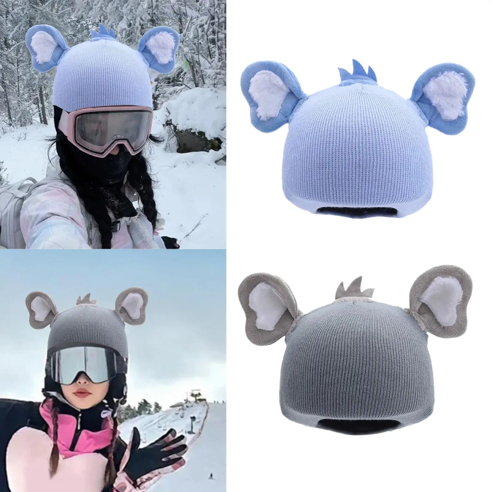 

Snow Ski Helmet Cover Accessories Lovely Outdoor Decorative Keep Warm Stylish Funny Versatile Soft Knitted Cap Helmet Decor