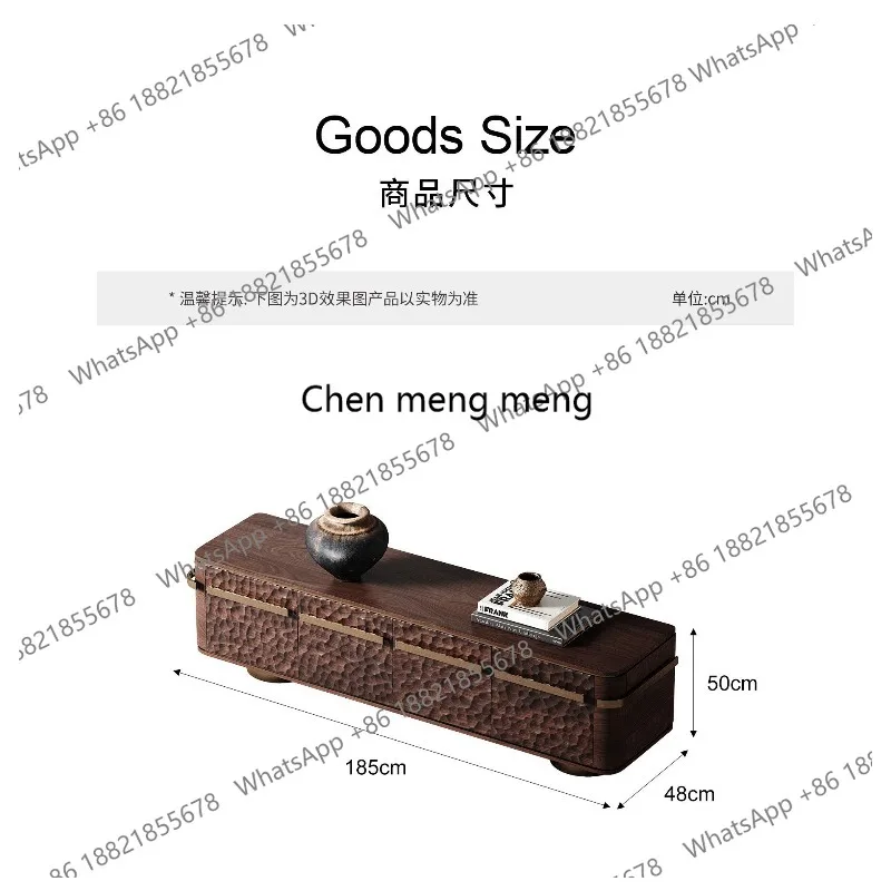 All solid wood light luxury TV cabinet art carving walnut floor storage cabinet medieval home living room TV cabinet