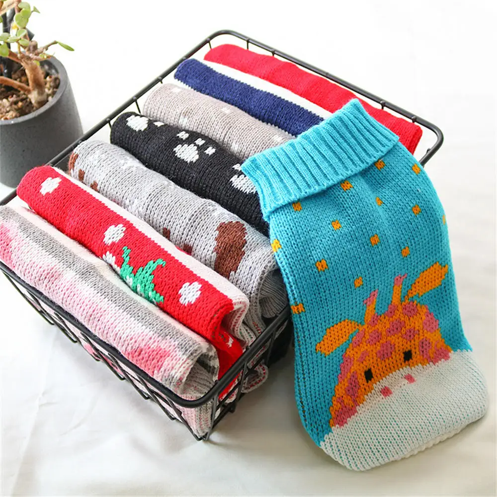 Cats Dogs Sweater Pullover Winter Woolen Knitwear Pet Christmas Clothing Bulldogs Poodles Persian Siamese Cat Thickened Clothes