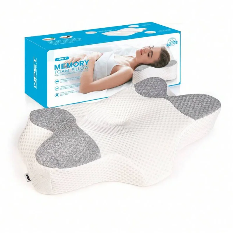 

NPET Bed Pillow For Sleeping, Hollow Design Cervical Odorless Memory Foam Pillow