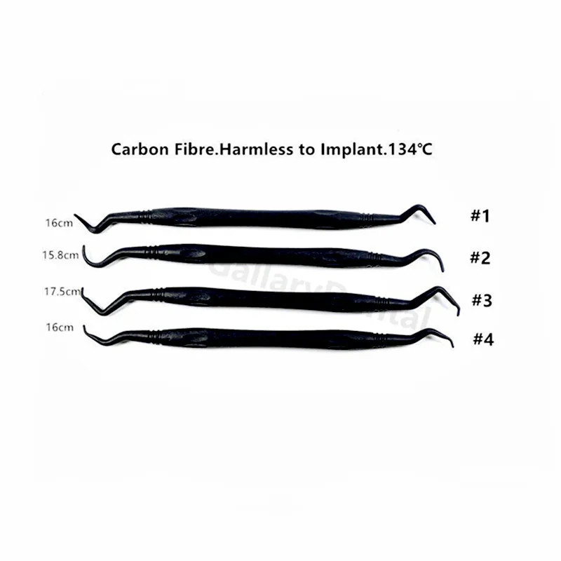 

1set/4pcs Dental Carbon Fibre Harmless Implant Scaling Periodental Abutment 134℃ Dentist Tool