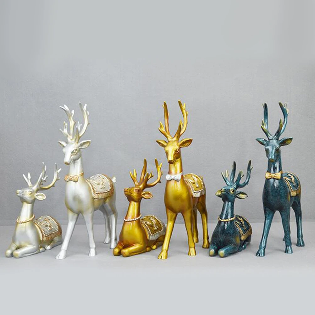 

Creative Tabletop Adornment Resin Crafts Elk Ornaments Home Decor Desktop Decoration