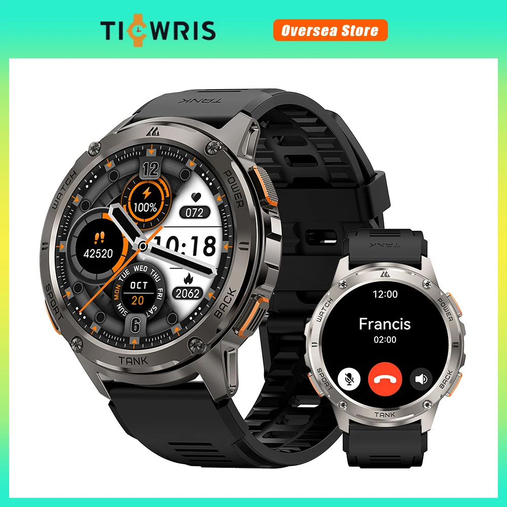 2024 Original AMAZTIM TANK T3 Smartwatches For Men AMOLED Smart Watches Women 500mAh Fitness Waterproof Sport Electronic Watch