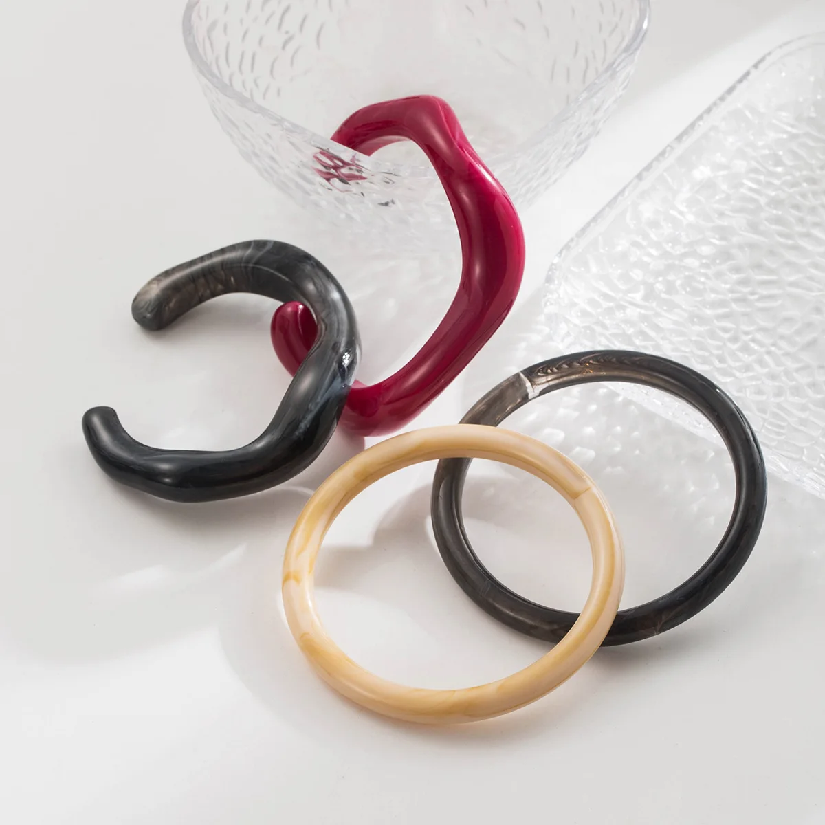 B3439 Hot-selling irregular geometric opening bracelet retro minimalist high-end personalized acrylic jewelry
