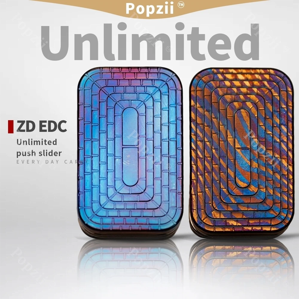

ZD EDC Titanium alloy Unlimited push slider Stress Relief toy Fingertip Tricks EDC Flips Stress Relief Gadgets Fidgeting toys