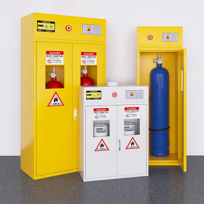 NEW All-steel explosion-proof gas cylinder cabinet safety cabinet laboratory double-bottle gas cylinder acetylene nitrogen