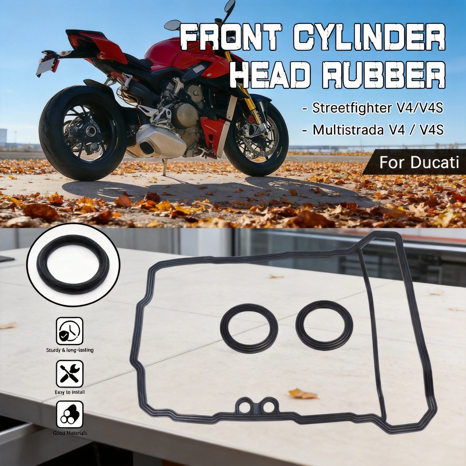 

For Ducati Streetfighter Multistrada V4 V4S-X63A Motorcycle Front Cylinder Head Gasket Valve Cover Gasket Rubber Gasket