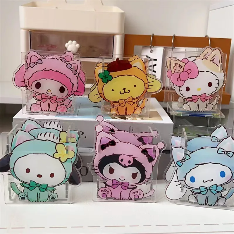 Sanrio Cinnamoroll Mymelody Kuromi Pochacco Pompom Purin Acrylic Pen Holder Stationery Storage Box Desk Organizer Pencil Holder