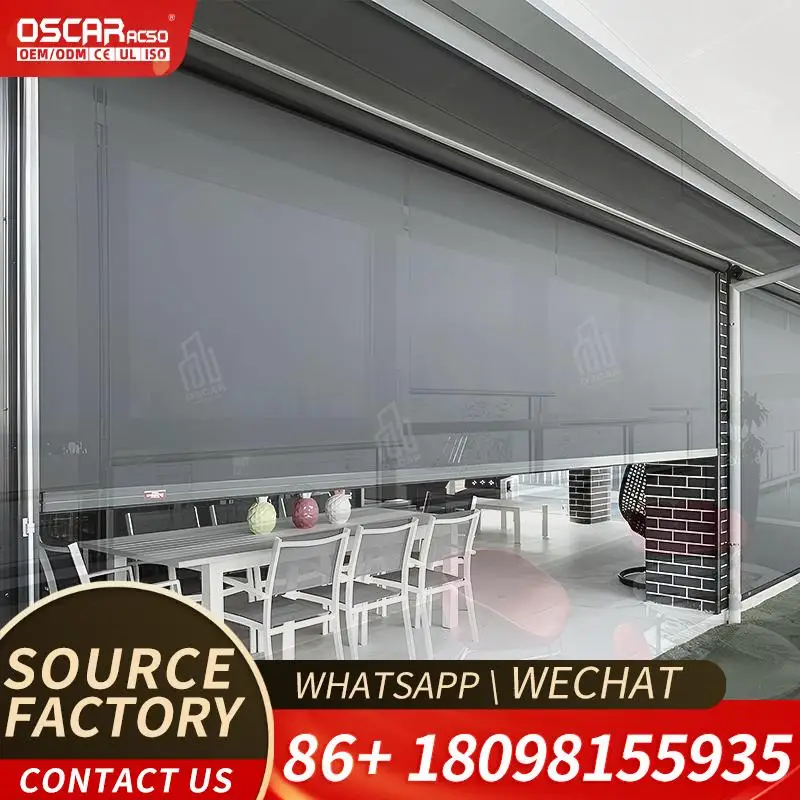 Rainproof Waterproof Motorized 3x3m Aluminium Louver Roof Gazebo with Glass Sliding Door for Garden Deck and Outdoor Building Ro