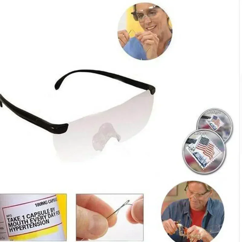 1pc Magnifier Portable Helping Hand Lupa Magnifying Presbyopic Glasses Eyewear Reading 160% Magnification To See More And Better