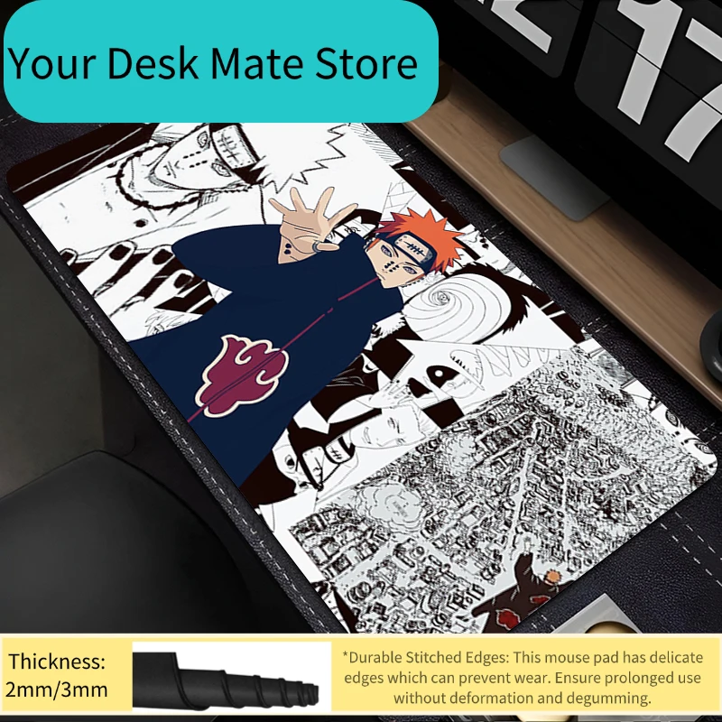 Mouse Pad Naruto Pain Gamers Decoracion Gamer Desk Mat Mousepad Laptop Gaming Rubber Accessories Varmilo Keyboard Carpet