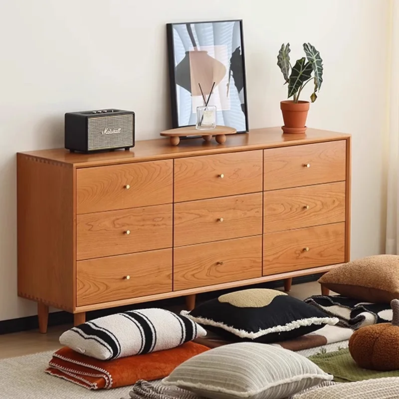 

Cloud nine chest cabinet Nordic solid wood white oak bedroom Japanese furniture storage cabinet Cherry wood locker
